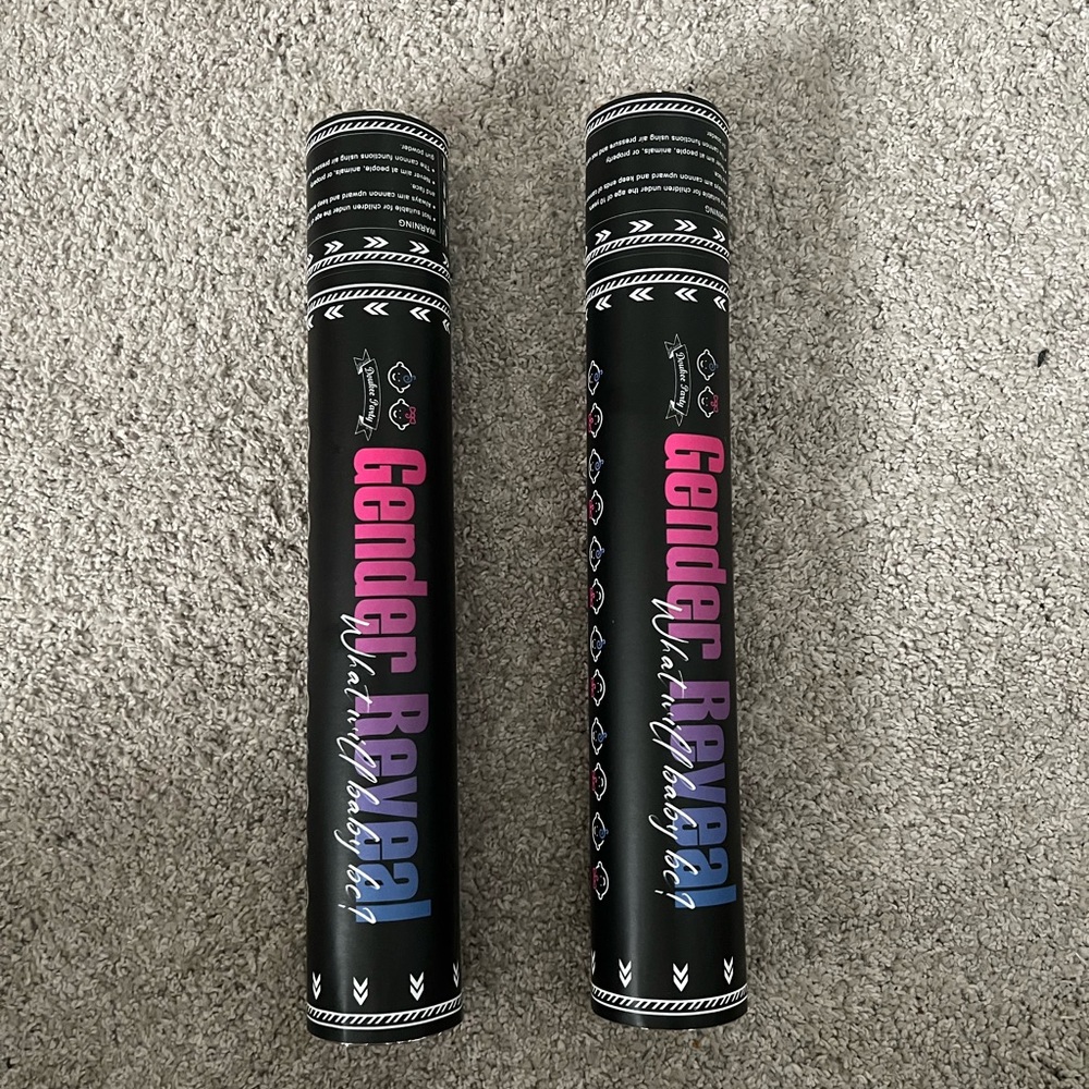 Baby girl, gender reveal poppers